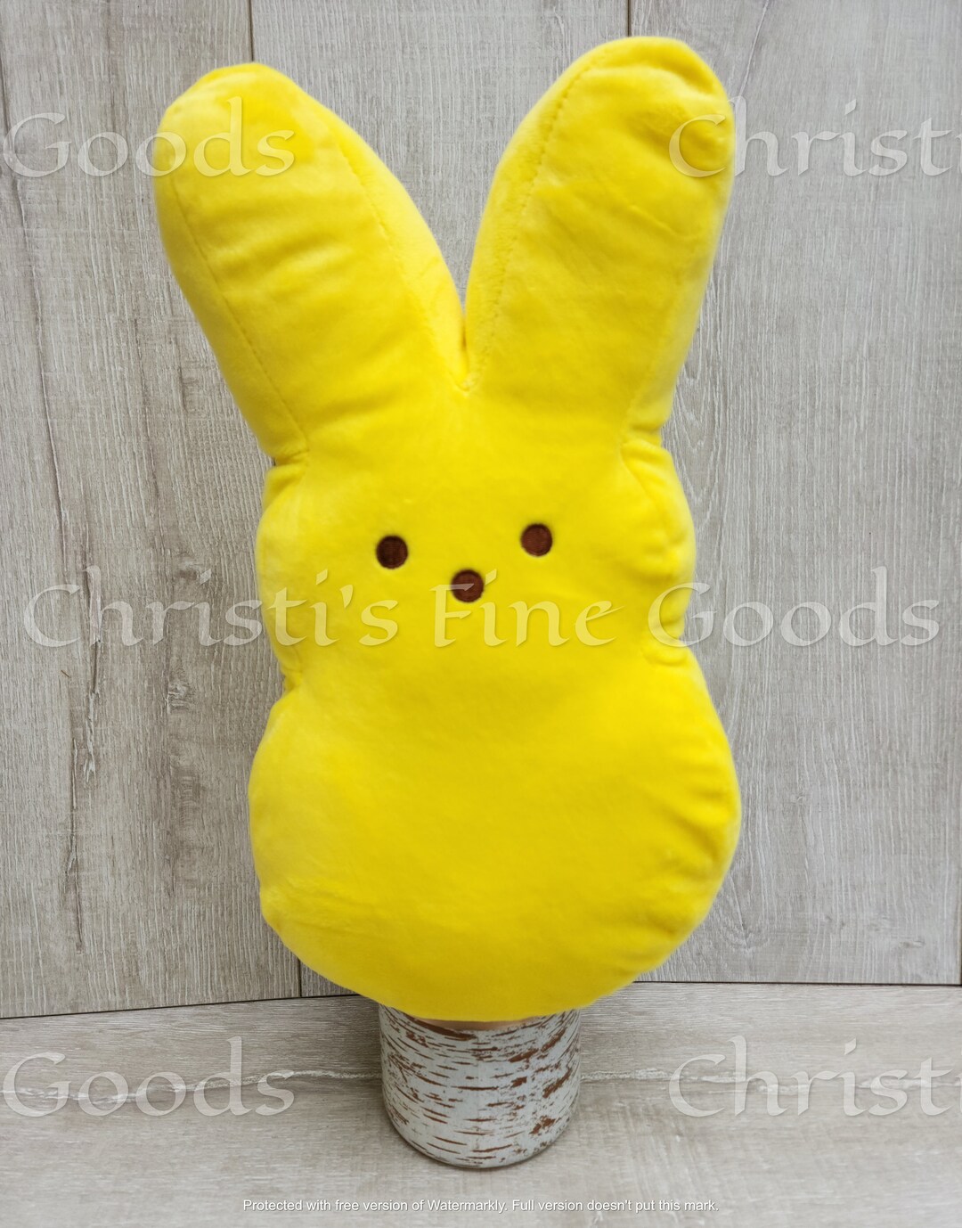 Peeps Sugar Marshmallow Plush Bunny Large in Three Colors, Yellow/pink