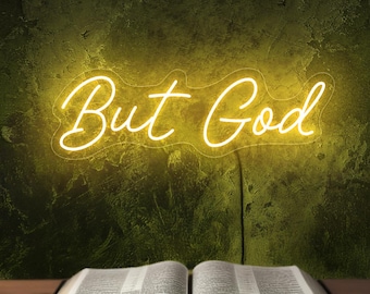 But God neon sign, Christian neon sign, Bible verse decor, Christian gift, Jesus neon sign, Religious neon sign decor, Christian art decor
