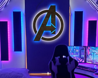 Avengers neon sign, Avengers led sign, Superhero led sign, Superhero neon sign, Game room led sign, Game room neon sign, Comics fan gifts
