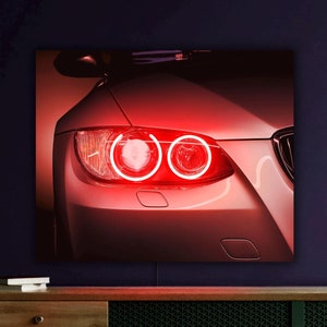 Letrero de luz de neón para automóvil, Arte de pared iluminado para automóvil, Decoración de pared con luces LED para automóvil, Letrero LED para automóvil, Letrero iluminado para automóvil, Letrero de neón para garaje, Arte de pintura de neón para hombre