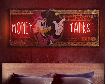Dollar neon sign, Money neon sign, Money talks sign, Dollar artwork, Dollar pop art, Money pop art, Money wall decor, Dollar wall decor