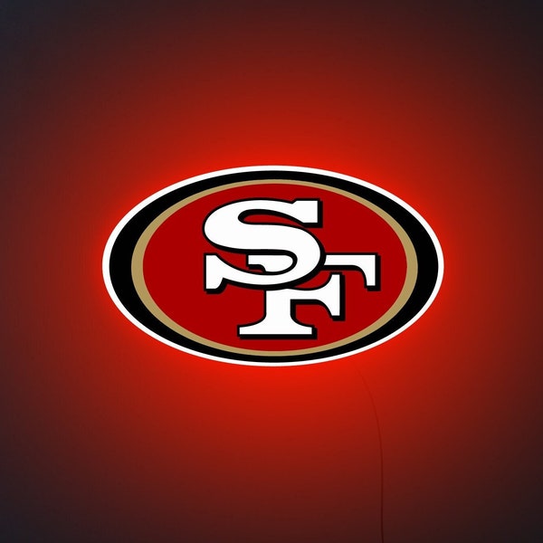 San Francisco 49ers Zeichen, San Francisco 49ers Licht, San Francisco Leuchtreklame, San Francisco LED-Schild, Football-Team-Zeichen, Sport-Team-Neon-Schild