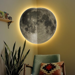 Mond Leuchtreklame, Mond Leuchtreklame, Mond Nachtlicht, Mond Wandleuchte, Vollmond Leuchtreklame Schlafzimmer Licht Dekor, Mond Wand Kunst Dekor