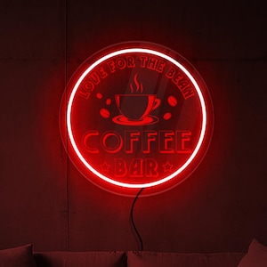 Coffee bar neon sign, Custom coffee led sign, Personalized coffee bar sign, Cafe neon sign, Coffee shop sign, Coffee bar wall art decor