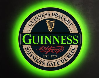 Guinness led sign, Guinness bar decor, Guinness neon sign, Guinness logo light, Guinness beer art, Bar light up sign, Bar lounge sign