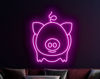 Cute pig neon sign, Pig neon sign, Pig led, Animal neon, Neon sign bedroom, Pig lover gift, Kids room neon sign, Pig wall art,Pig wall decor
