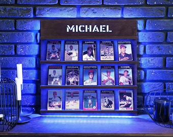 Sports card display shelf led, Sports card wall display, Sports card holder, Personalized shelf, Sports card organizer, Trading card storage