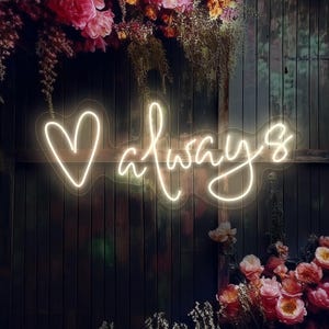 Love always neon sign, Wedding neon sign, Wedding backdrop, Engagement neon sign, Love led sign, Wedding party sign, Wedding wall art decor