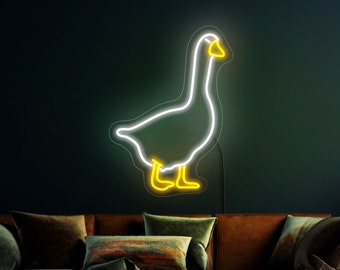 Goose neon sign, Goose led sign, Goose sign, Goose neon light, Bird neon, Animal neon sign, Neon sign kids, Goose wall art, Goose wall decor