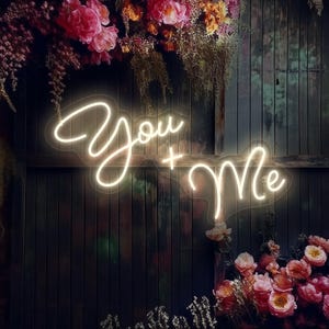 You and Me neon sign, Wedding neon sign, Engagement neon sign, Wedding backdrop, Romantic neon sign, Gift for couple, Wedding wall art decor