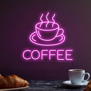 Coffee cup neon sign, Coffee open sign, Coffee shop bar sign, Cafe neon, Coffee lover gift, Restaurant neon sign kitchen, Coffee art decor