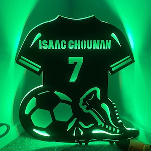 Nome personalizado de futebol, Placa de futebol personalizada, Placa de neon de futebol, Placa de luz de futebol, Placa de LED de futebol, Arte de parede de jogador de futebol, Futebol de LED