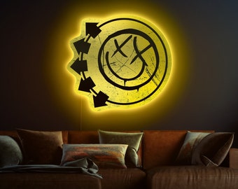 Blink 182 neon sign, Blink 182 led sign, Blink 182 light sign, Blink 182 logo sign, Music neon, Rock neon,Blink 182 wall art,Blink 182 decor