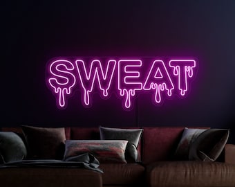 Dripping sweat neon sign, Sweat neon sign, GYM neon sign, Workout neon sign, Home Gym neon sign, Sweat wall decor, GYM sign, GYM wall decor