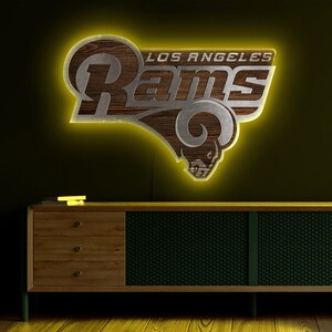 Los Angeles Rams neon sign, Los Angeles Rams sign, LA Rams neon sign, Rams led light, Rams sign, Football team neon, Los Angeles Rams decor