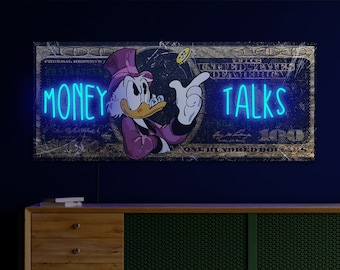 Dollar neon sign, Money neon sign, Money talks neon sign, Dollar pop art, Dollar artwork, Money neon print, Dollar wall decor, Money decor