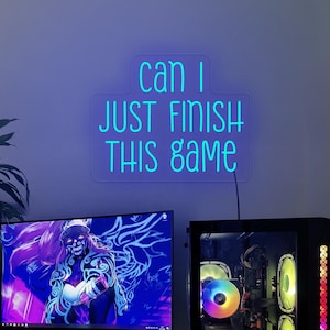Gaming neon sign, Can i just finish this game neon sign, Game room neon sign, Kids room neon sign, Boys room neon sign, Game room art decor