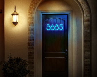 Custom house number neon sign, Custom address light sign, Custom home number sign, House number neon sign, House number light sign