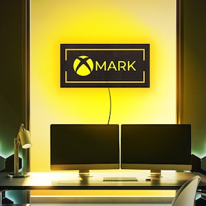 Custom gamer-neonbord, led-bord gamertag, gepersonaliseerd gamer-tagbord, oplichtend bord gamekamer, gaming-neonbord met kleuren, gamerkamerlamp