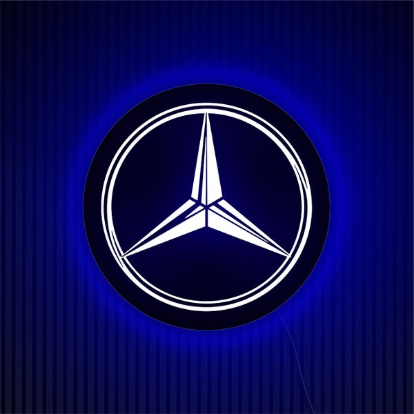 Mercedes neon teken, Mercedes teken, Mercedes led, Mercedes logo teken, Mercedes embleem teken, auto neon, Mercedes kunst aan de muur, Mercedes wand decor