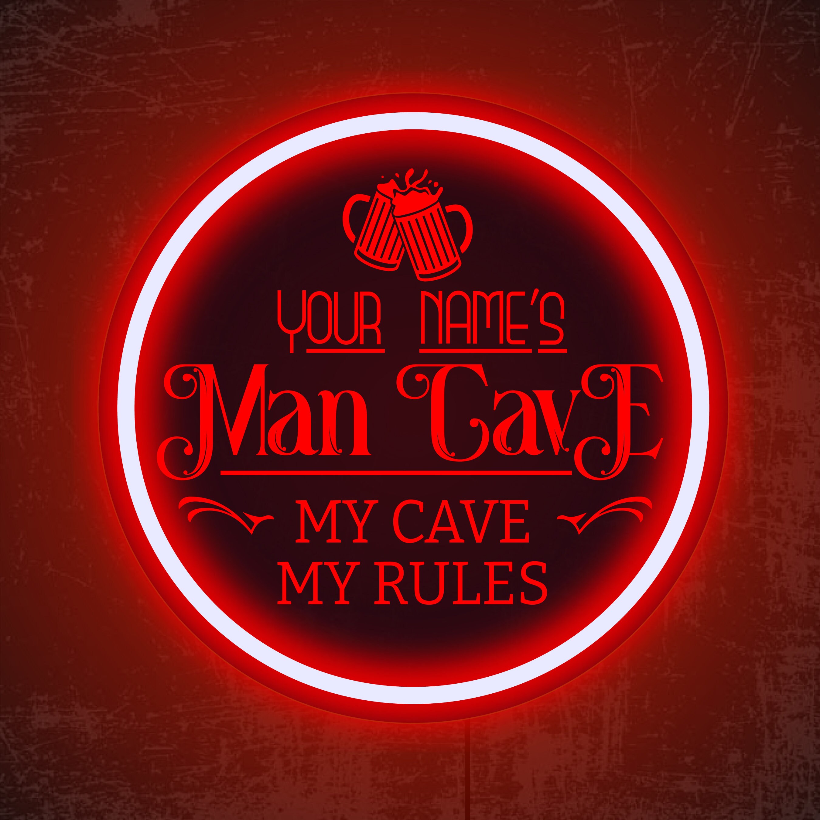Man Cave Neon Light Man Cave Neon Sign Man Cave Sign Etsy