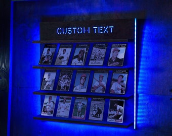 Sports card display shelf led, Sports card wall display, Sports card holder, Personalized shelf, Sports card organizer, Trading card storage