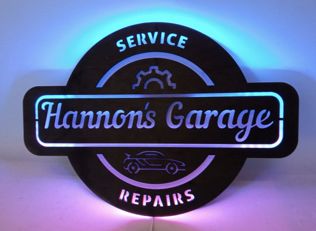 Custom Garage Neon Sign Personalized Garage Led Sign Dad Etsy