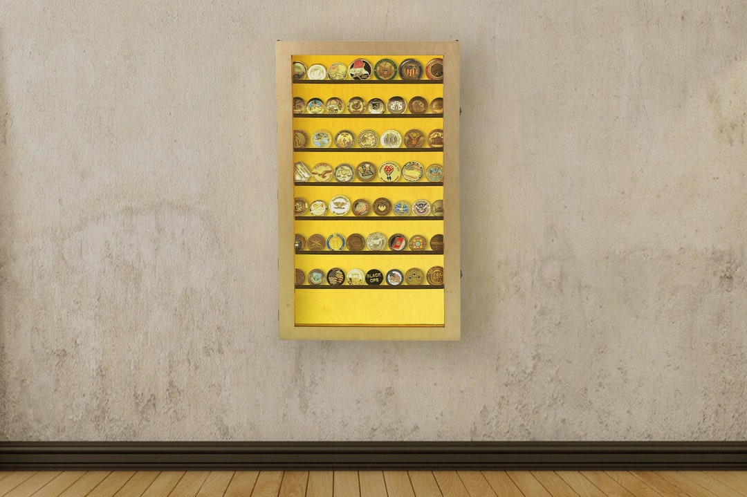 Coin Display Case in Glass, Coin Display Wall, Medal Display Case