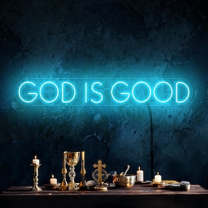 God is good neon sign, Christian neon sign, Bible verse decor, Christian gift, Jesus neon, Religious neon sign decor, Christian art decor