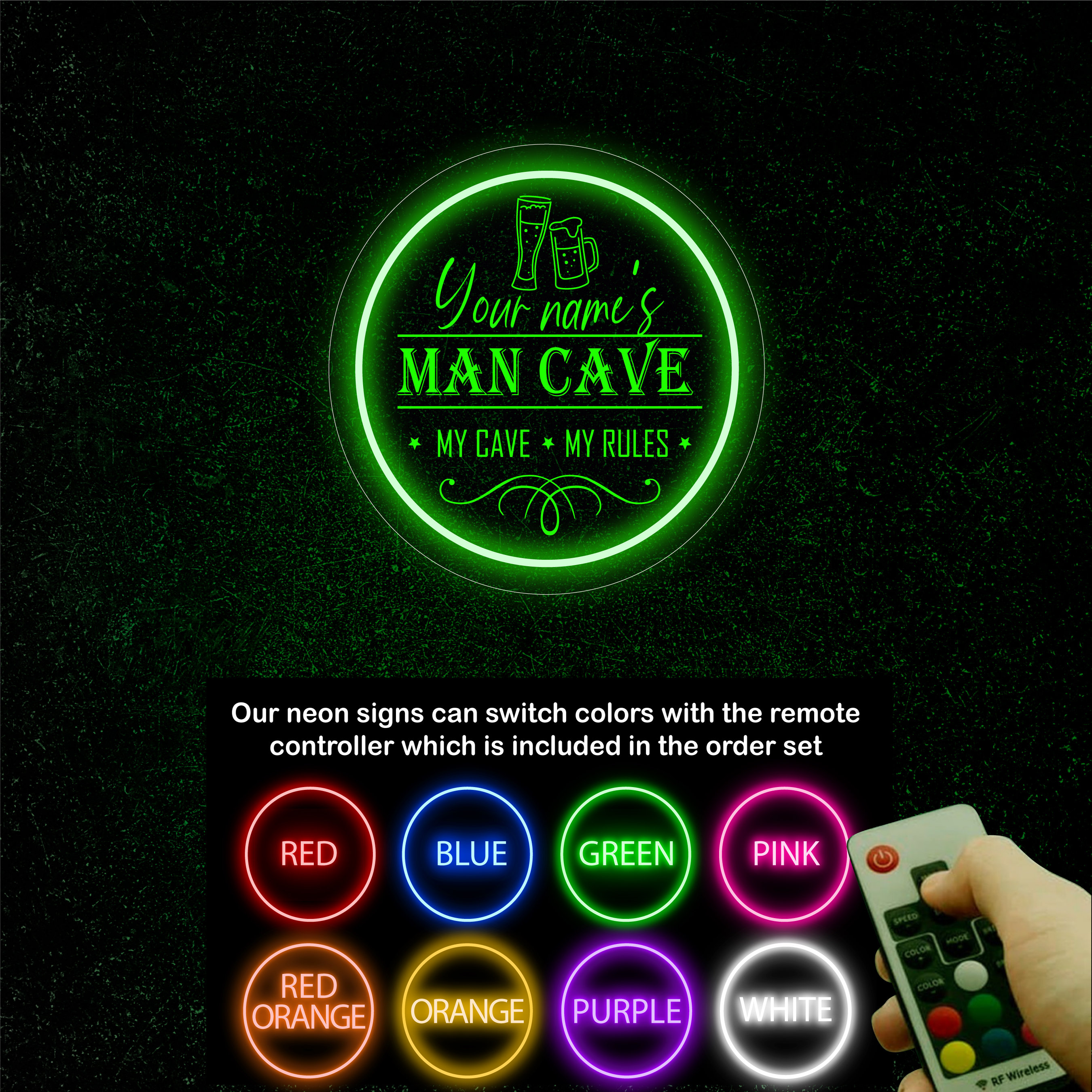 Man Cave Neon Light Man Cave Neon Sign Man Cave Sign Etsy