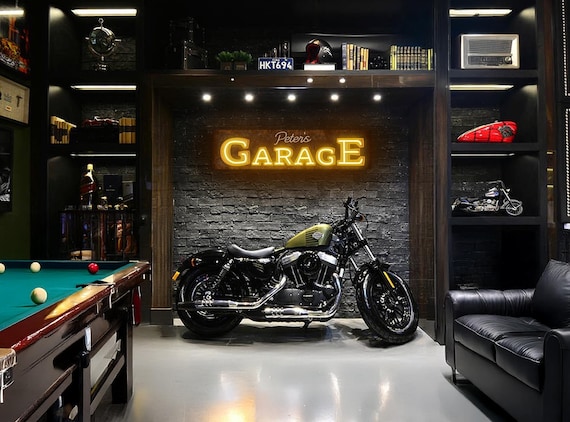 Garage neon sign, Custom garage sign, Personalized garage sign, Garage name sign, Custom garage gift, Garage wall art, Garage wall decor