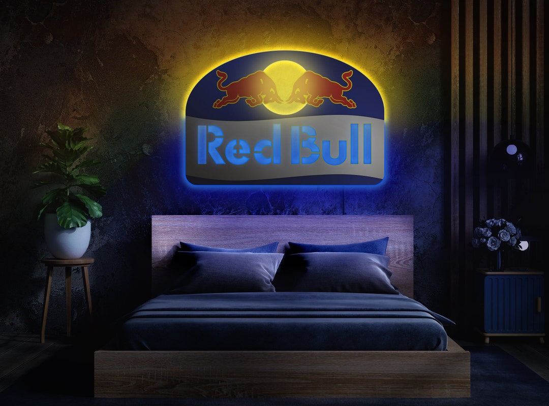 Red Bull Neon Sign, Red Bull Led Sign, Red Bull Logo Sign, Red Bull