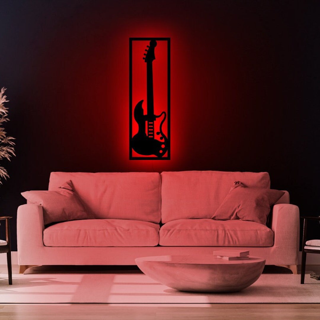 Electric Guitar Light Up, Electric Guitar Wall Art, Guitar Neon Sign