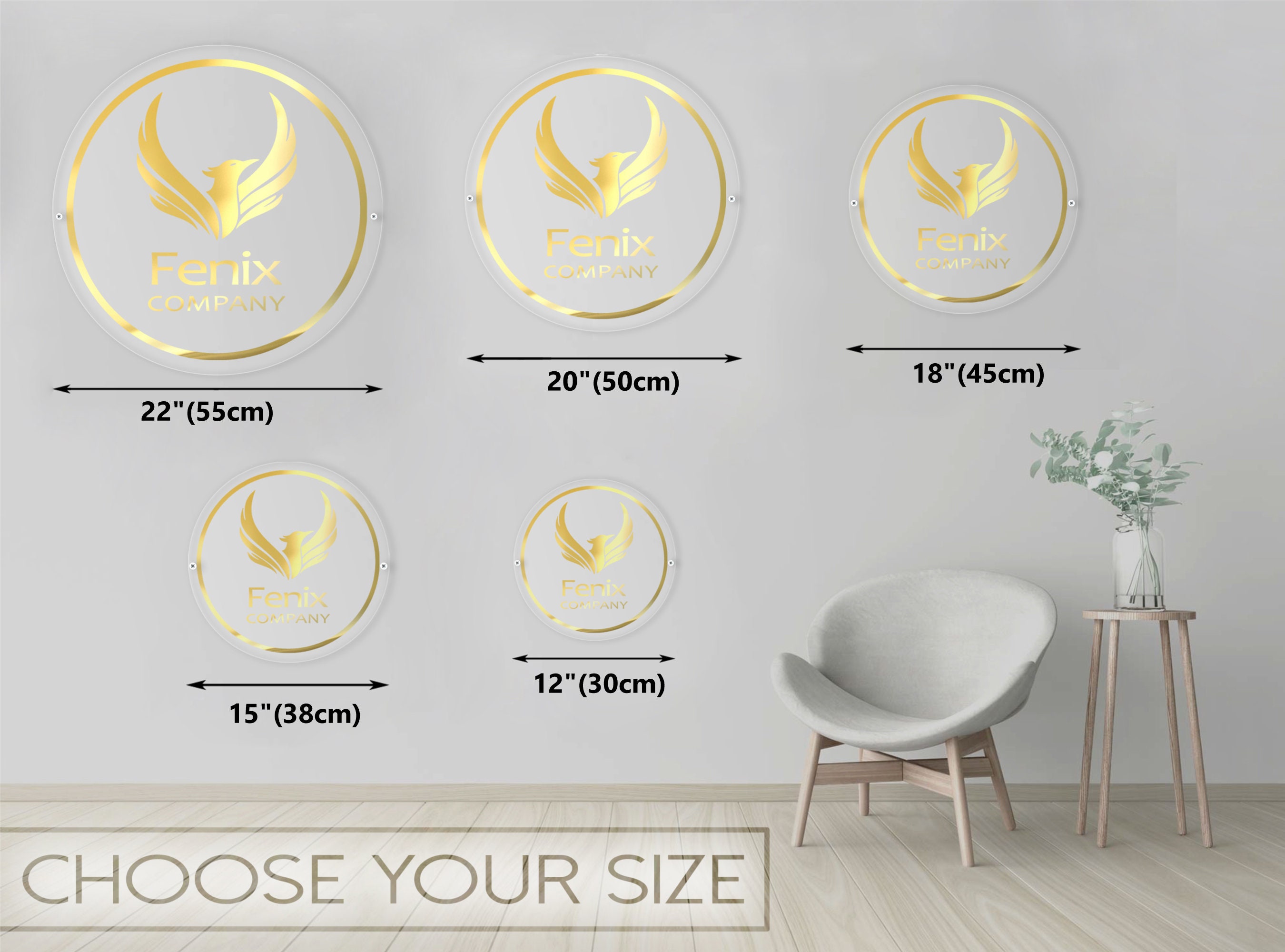 Custom Logo Neon Sign, Round Business Logo Sign, Neon Sign for Business ...
