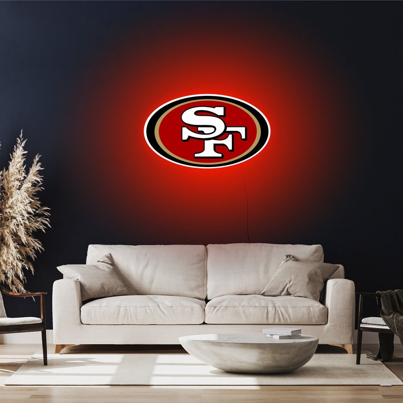 San Francisco 49ers Zeichen, San Francisco 49ers Licht, San Francisco Leuchtreklame, San Francisco LED-Schild, Football-Team-Zeichen, Sport-Team-Neon-Schild Bild 1