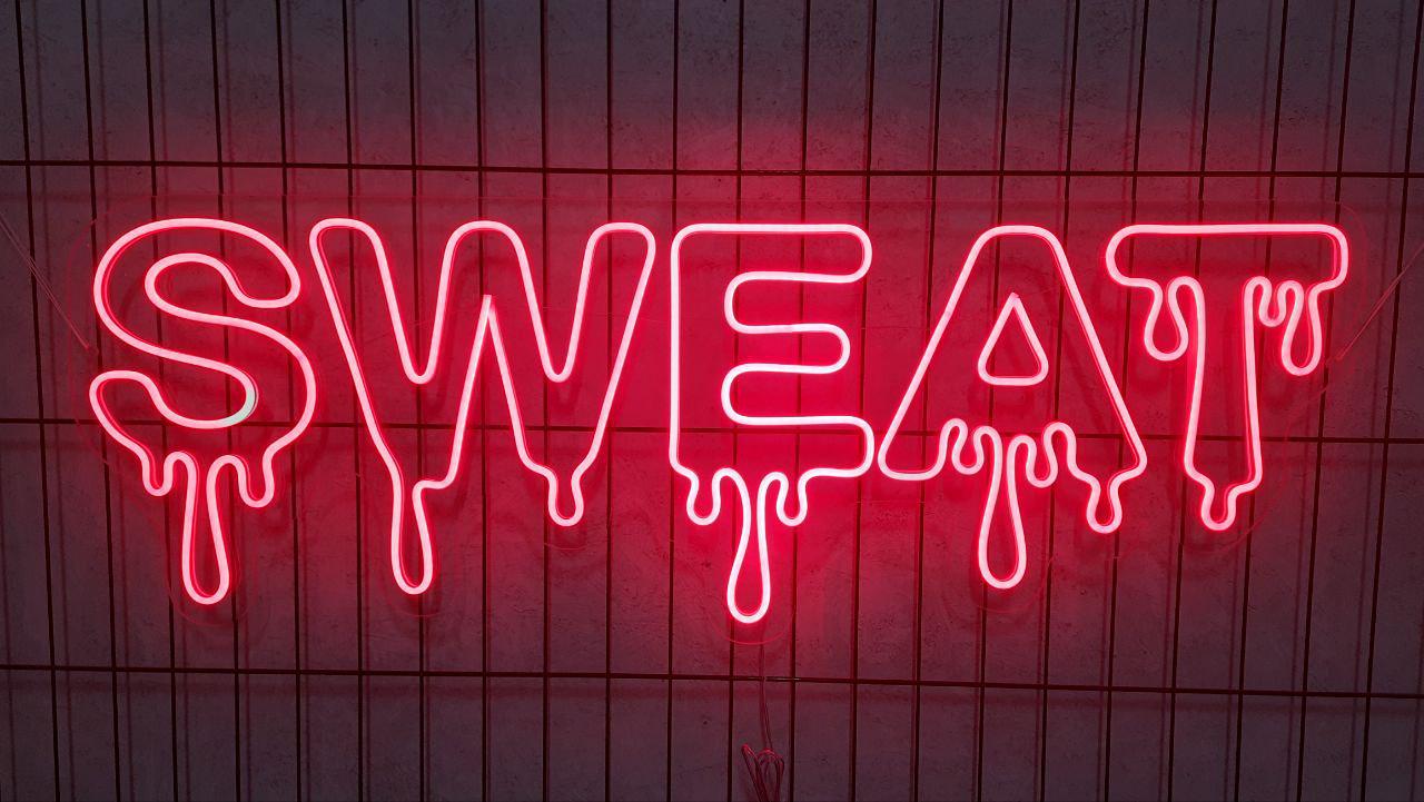 neon sign vulcanised box sweat 3 BLACK ネオンサイン ビッグ スウェット phingerin unused