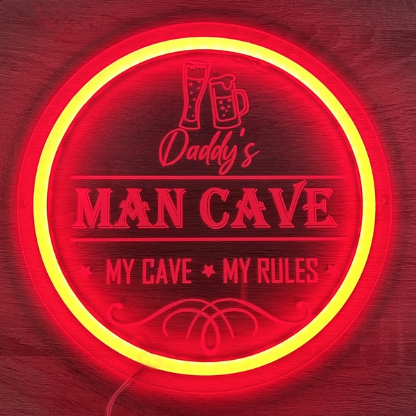 Man cave neon sign, Man cave sign personalized, Man cave led sign, Custom man cave sign, Man cave neon light, Man cave light up sign