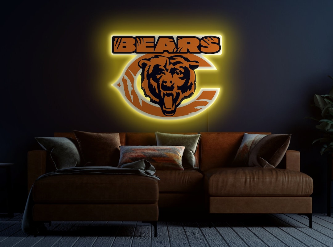 Chicago Bears Neon Sign, Chicago Bears Led Sign, Chicago Bears Sign, Football Neon, Sports Neon