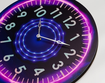 Led wall clock, Wall clock light up, Wall clock unique with numbers, Wall clock neon, Modern wall clock silent, Night light wall clock