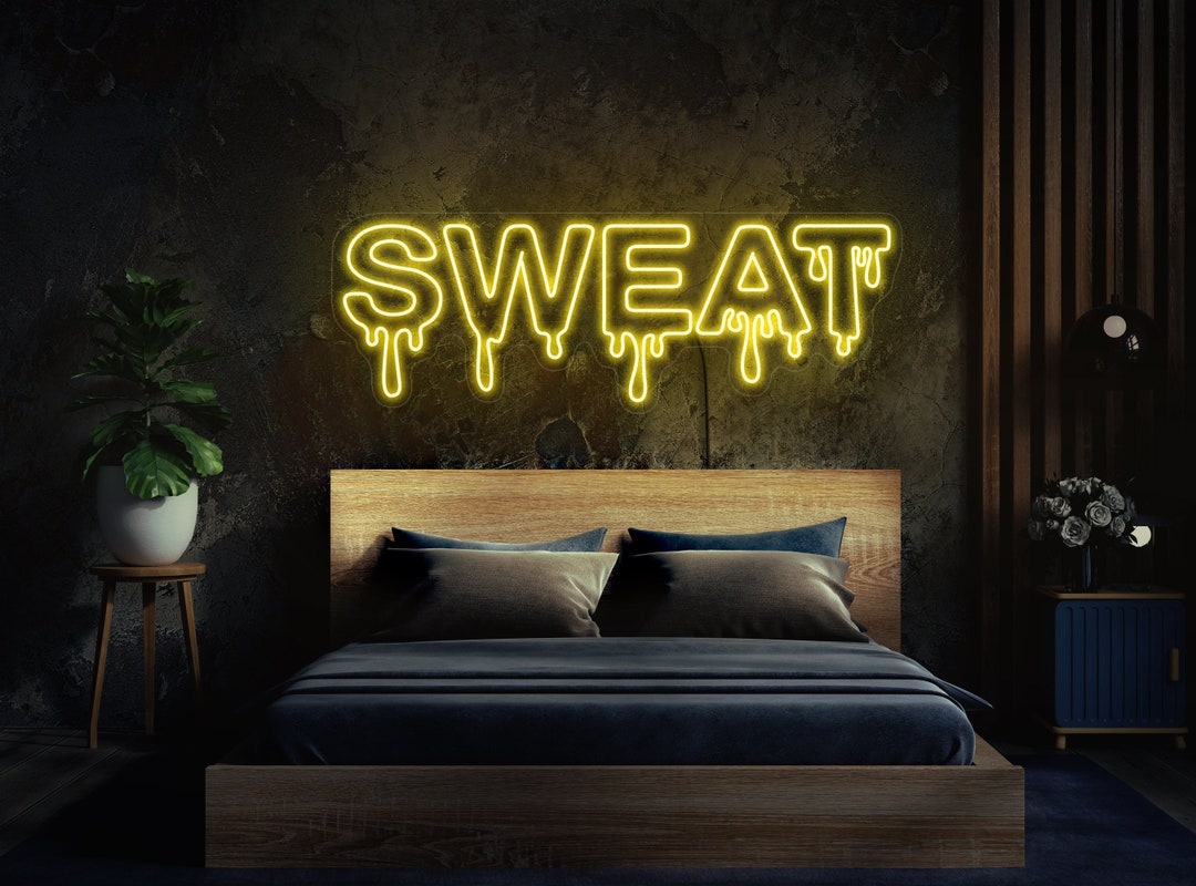 Sweat Neon Sign, Sweat Led Sign, Home GYM Neon Sign, Workout Neon Sign ...