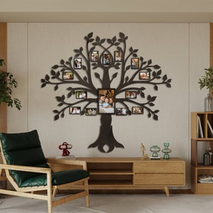 Family Tree Photo Collage, Wood Family Tree With Photo, Led Family Tree ...