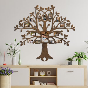 Family Tree Photo Collage, Wood Family Tree With Photo, Led Family Tree ...