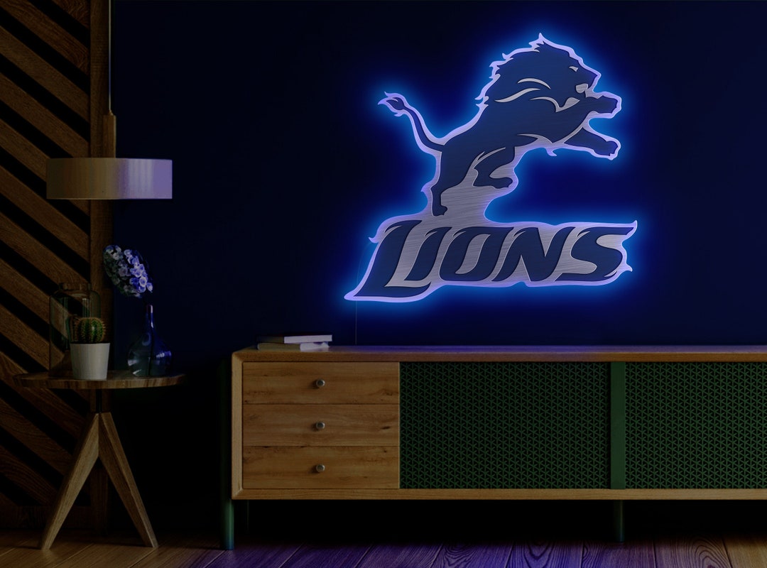 Detroit Lions Neon Sign, Detroit Lions Led, Detroit Lions Sign, Detroit