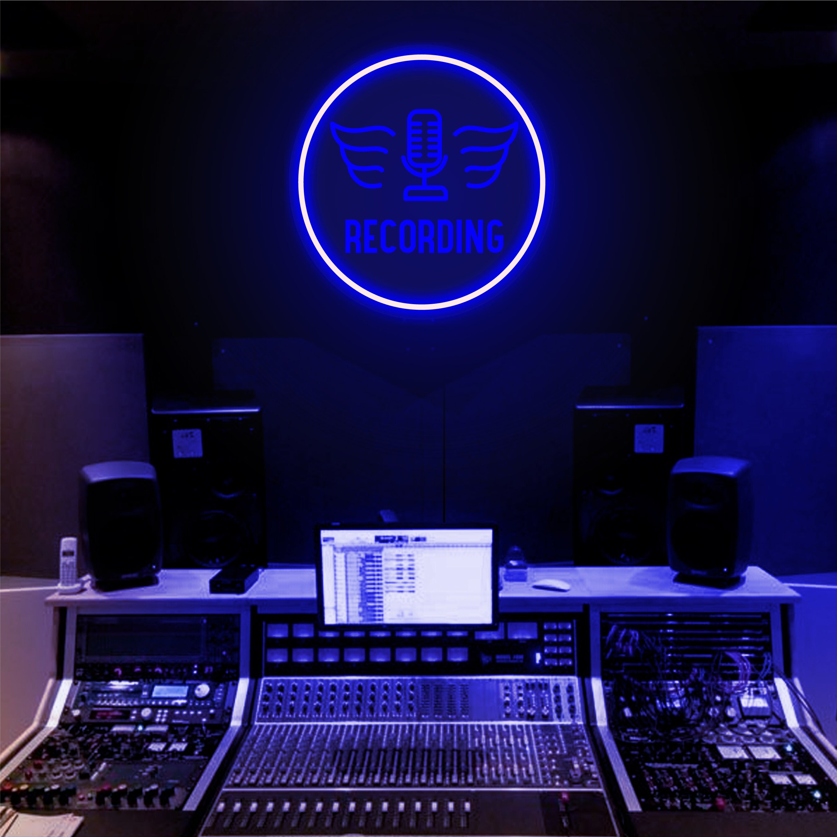 Recording Neon Sign, Recording Led Sign, Recording Light Sign ...