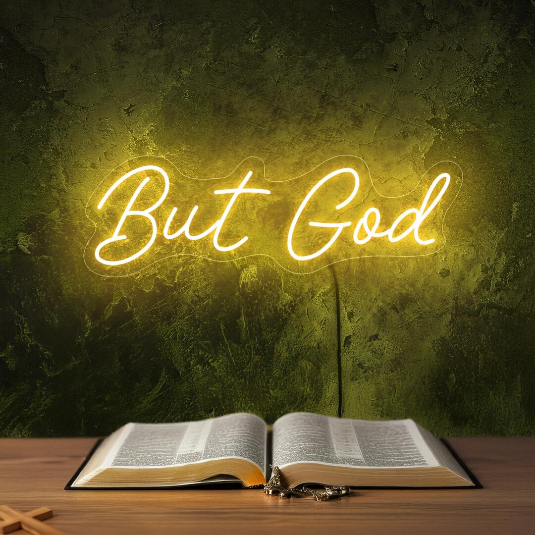 But God Neon Sign, Christian Neon Sign, Bible Verse Decor, Christian ...