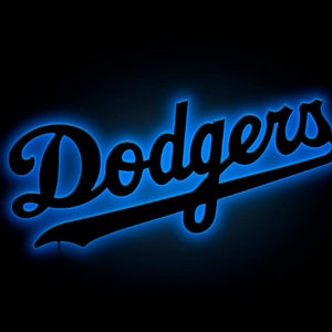 MLB Distressed 6 x 12 Heritage Logo Team Name Sign Los Angeles Dodgers