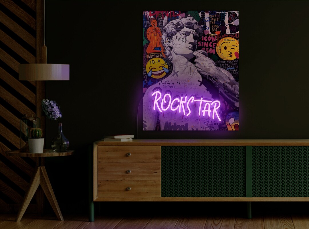 David Neon Sign, David Pop Art, Pop Art Neon Sign, David Artwork, David