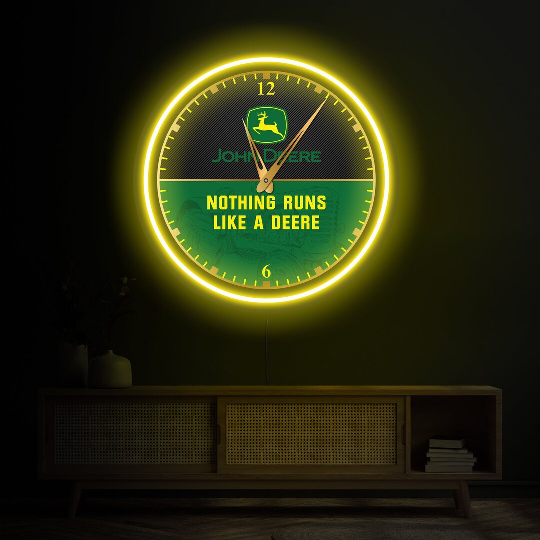 John Deere Wall Clock, John Deere Neon Clock, John Deere Led Sign, John