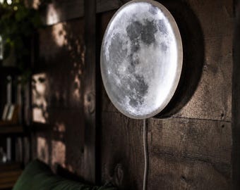 Moon Lamp, Full Moon Wall Light, Moon LED Sign, Moon Night Light, Moon Wall Lamp, Modern Wall Sconce, Mid Century Modern, Full Moon Art