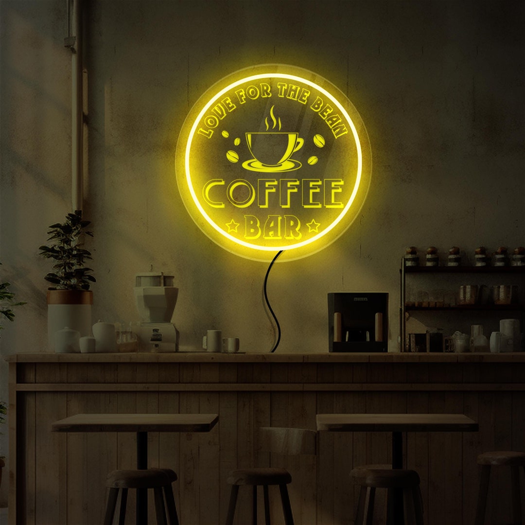 Coffee Bar Neon Sign, Customized Coffee Shop Sign, Personalized Coffee ...